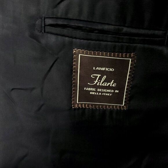Paul Betenly Lanificio Filarte Thomas Wool 2 Button Blazer 44R Black - Picture 7 of 11